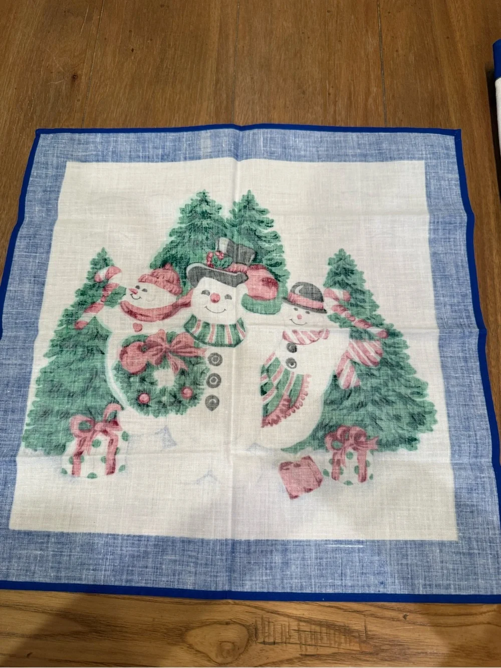 Tobin Christmas Holiday Snowman Dinner Napkins 16x16 Wreath Candy Cane Set 6